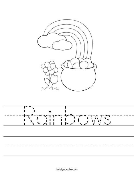 Pot of Gold at the End of a Rainbow Worksheet