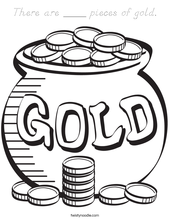 There are ____ pieces of gold. Coloring Page