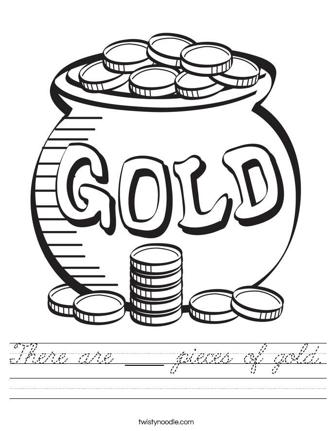 There are ____ pieces of gold. Worksheet