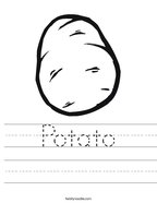 Potato Handwriting Sheet