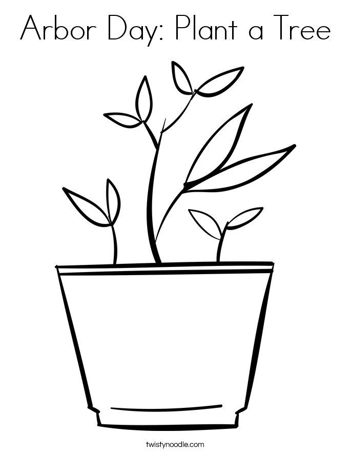 Arbor Day: Plant a Tree Coloring Page