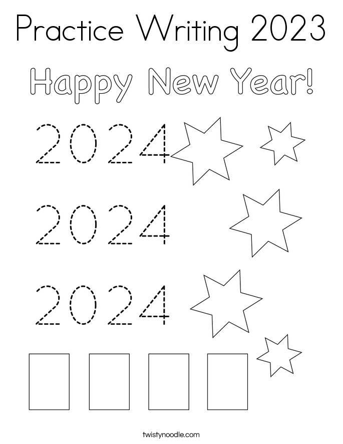 Practice Writing 2023 Coloring Page