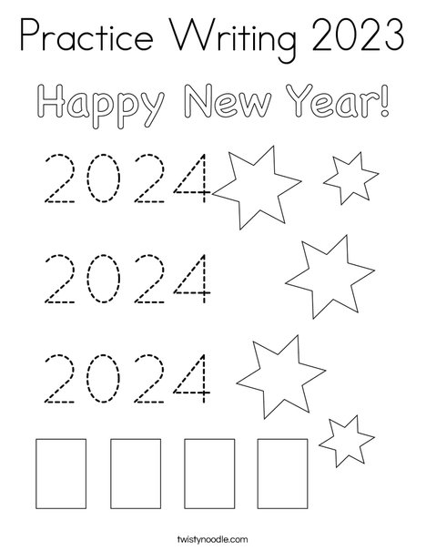 Practice Writing 2021 Coloring Page