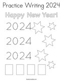 Practice Writing 2024 Coloring Page