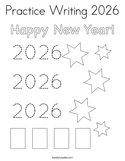 Practice Writing 2026 Coloring Page