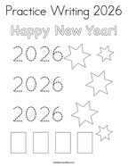 Practice Writing 2026 Coloring Page