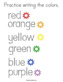 Practice writing the colors Coloring Page