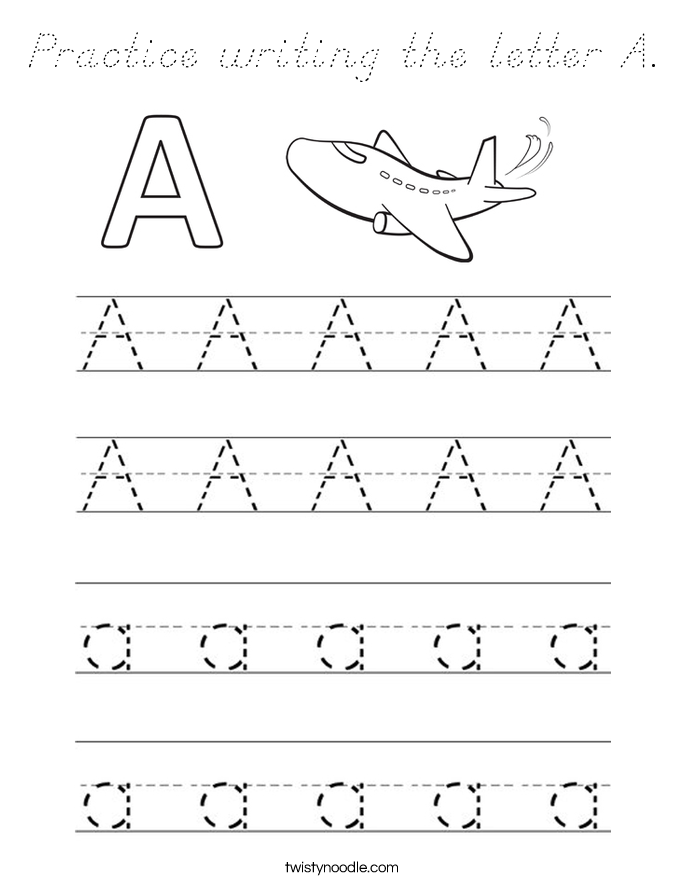 Practice writing the letter A. Coloring Page