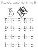 Practice writing the letter B Coloring Page