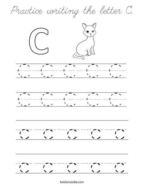 Practice writing the letter C. Coloring Page