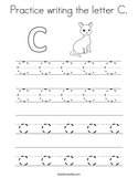 Practice writing the letter C Coloring Page