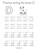 Practice writing the letter D Coloring Page