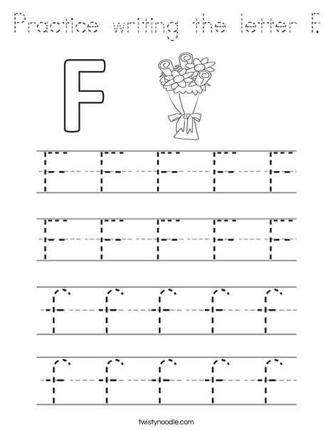 Practice writing the letter F. Coloring Page