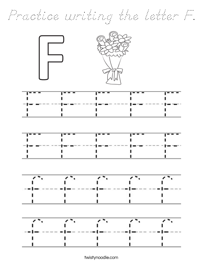 Practice writing the letter F. Coloring Page