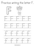 Practice writing the letter F Coloring Page