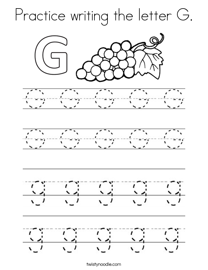 Practice writing the letter G. Coloring Page