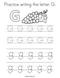 Practice writing the letter G. Coloring Page