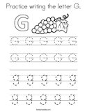 Practice writing the letter G Coloring Page