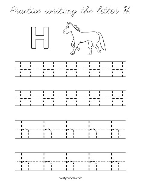 Practice writing the letter H. Coloring Page