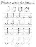 Practice writing the letter J Coloring Page