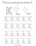 Practice writing the letter K Coloring Page