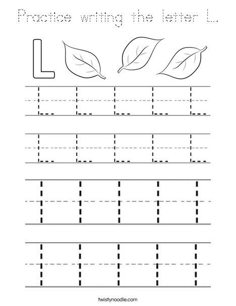 Practice writing the letter L. Coloring Page