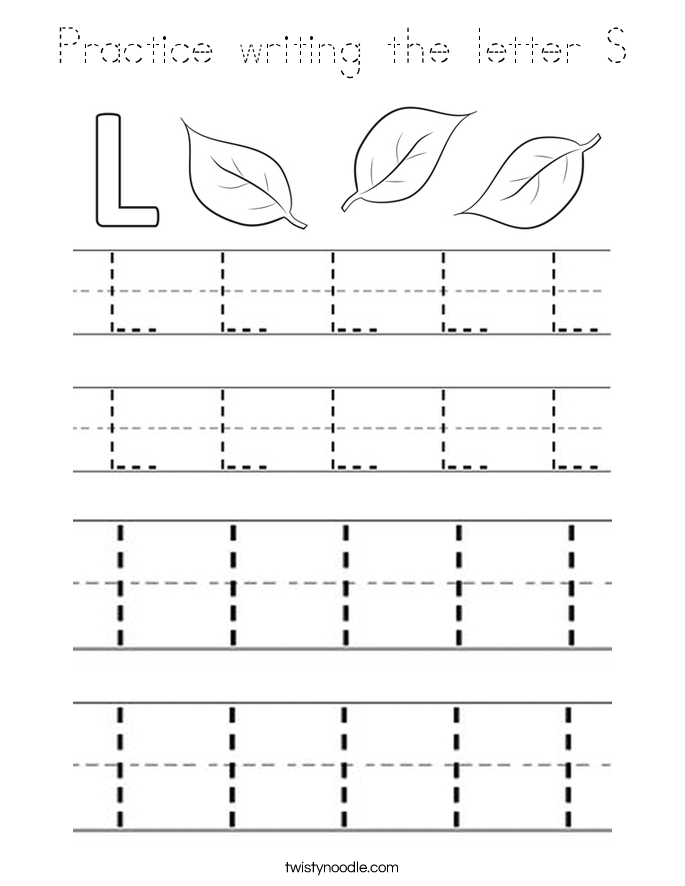 Practice writing the letter S Coloring Page