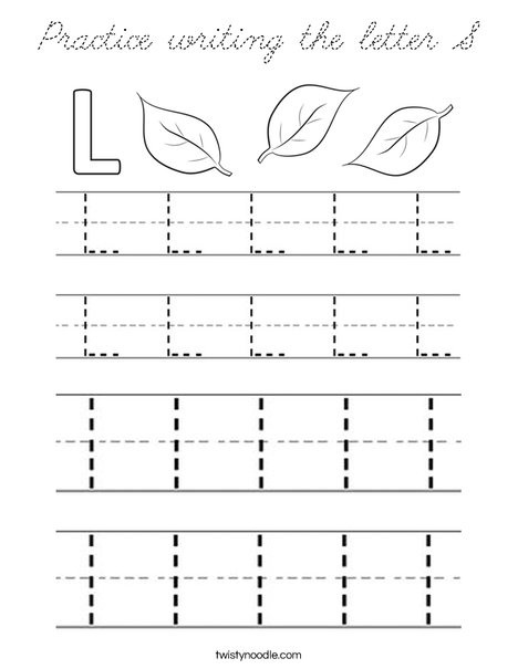 Practice writing the letter L. Coloring Page