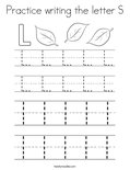 Practice writing the letter S Coloring Page