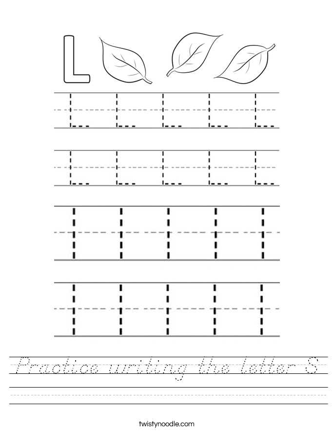 Practice writing the letter S Worksheet