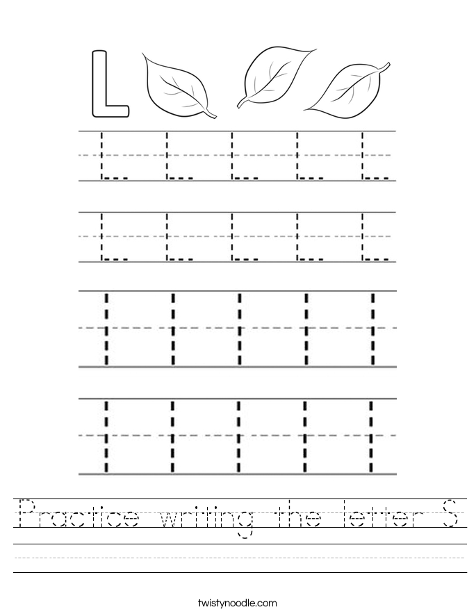 Practice writing the letter S Worksheet