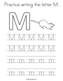 Practice writing the letter M Coloring Page