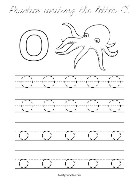 Practice writing the letter O. Coloring Page