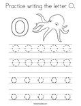 Practice writing the letter O. Coloring Page