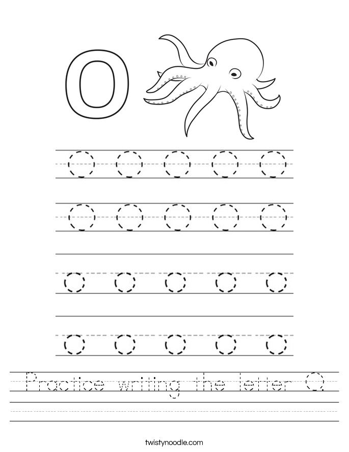 Practice Writing The Letter O Worksheet Twisty Noodle Practice Writing The Letter O Worksheet Twisty Noodle