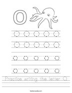 Practice writing the letter O Handwriting Sheet