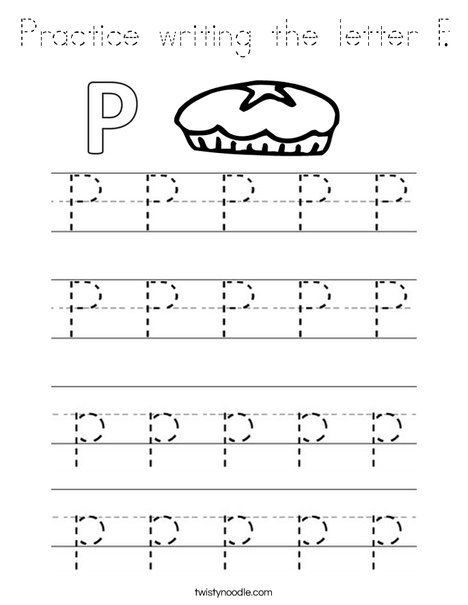 Practice writing the letter P. Coloring Page