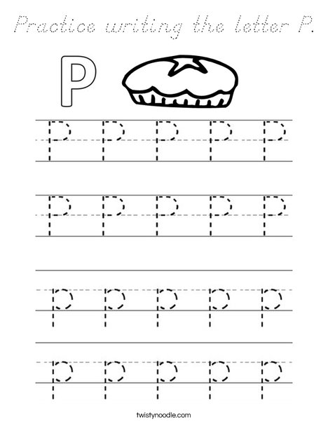 Practice writing the letter P. Coloring Page