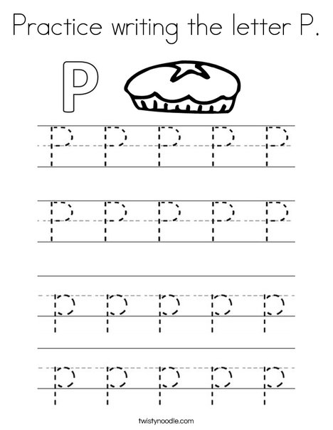 Practice writing the letter P. Coloring Page