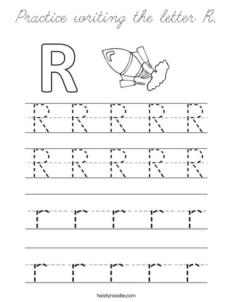 Practice writing the letter R. Coloring Page