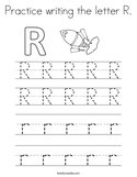 Practice writing the letter R Coloring Page