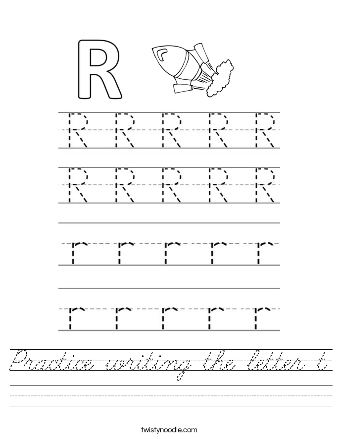 Practice writing the letter t Worksheet