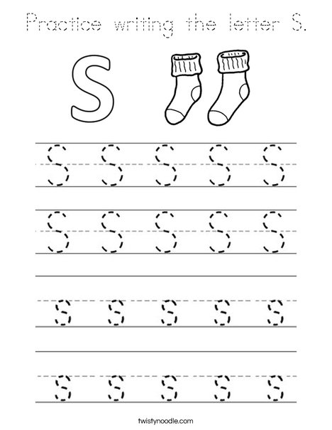 Practice writing the letter S. Coloring Page