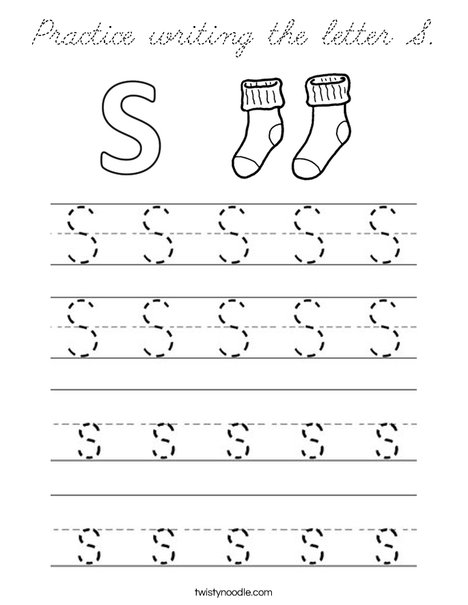 Practice writing the letter S. Coloring Page