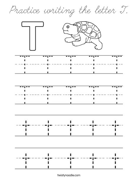 Practice writing the letter T. Coloring Page