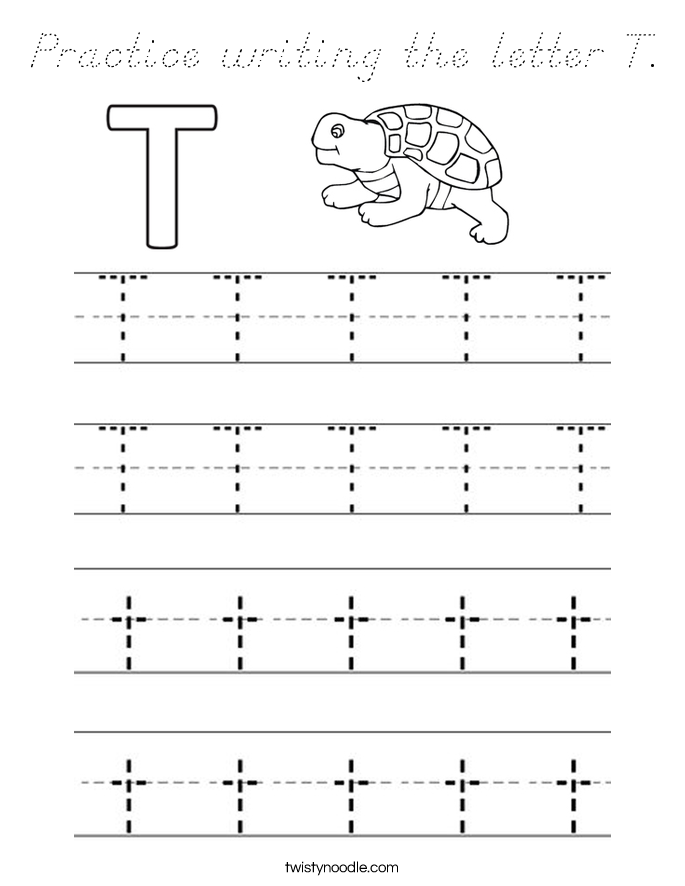 Practice writing the letter T. Coloring Page