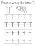 Practice writing the letter T Coloring Page