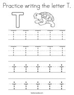 Practice writing the letter T Coloring Page