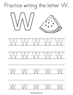 W is for Watermelon Coloring Page - Twisty Noodle