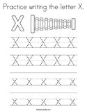 Practice writing the letter X Coloring Page